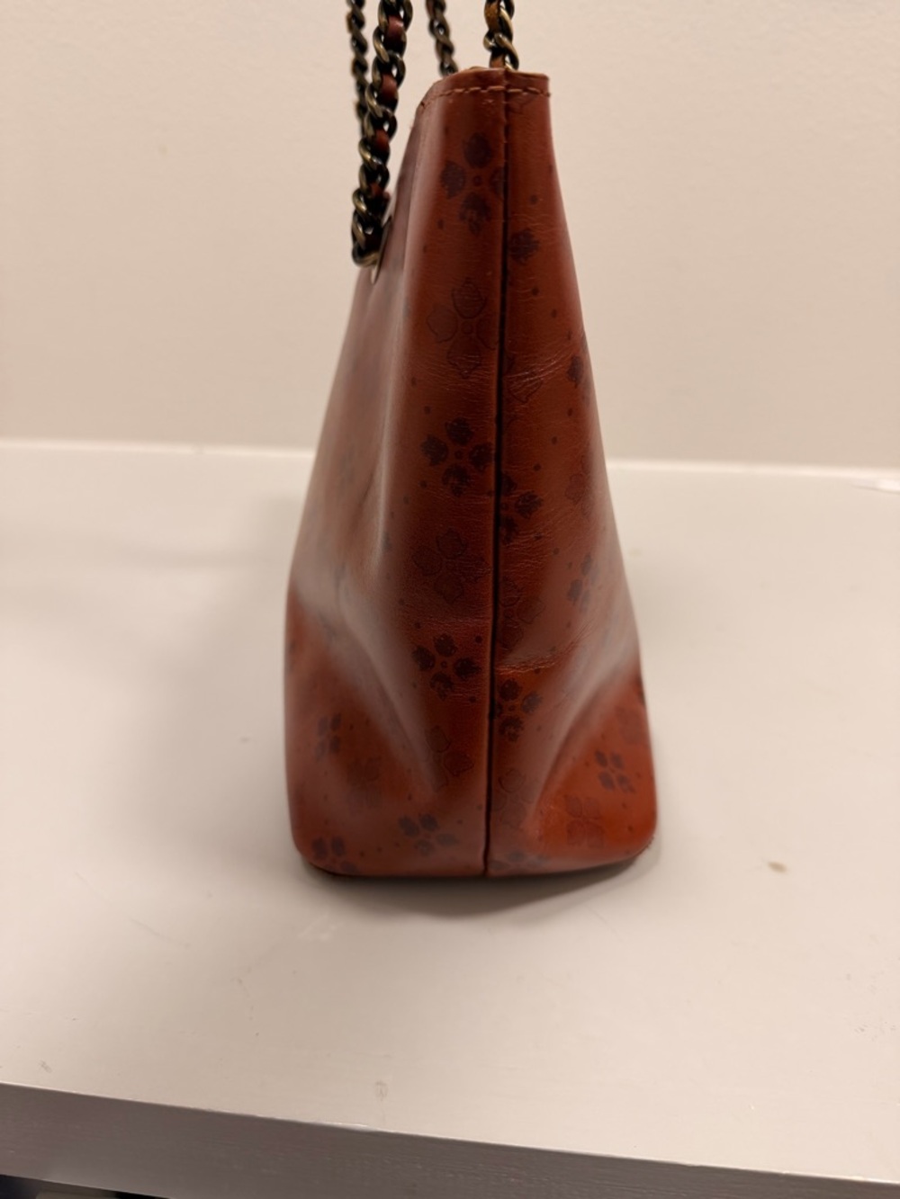 Gorgeous Patricia Nash Brown Chain-Handle Tote Bag in Burnt Orange - Picture 6 of 13